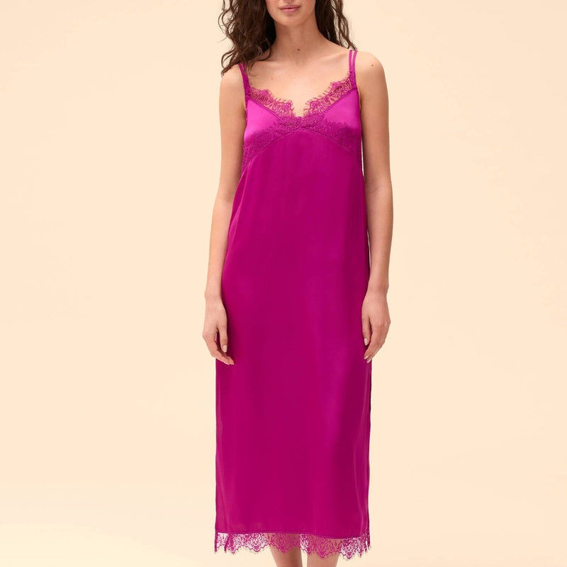 Lingerie Noturna Babydoll Longo de Cetim Segredos de Cetim Azalée