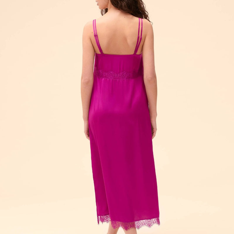 Lingerie Noturna Babydoll Longo de Cetim Segredos de Cetim Azalée