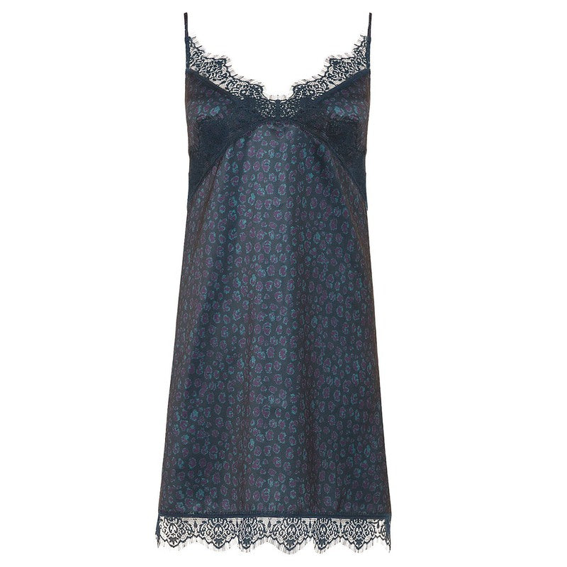 Lingerie Noturna Babydoll de cetim Satin Secrets Bleu féline