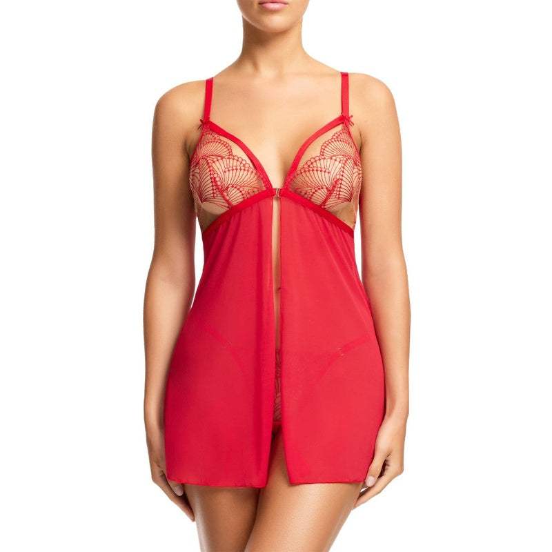 Lingerie Noturna Babydoll com abertura frontal Von Follies Fantastique Graphical Flame