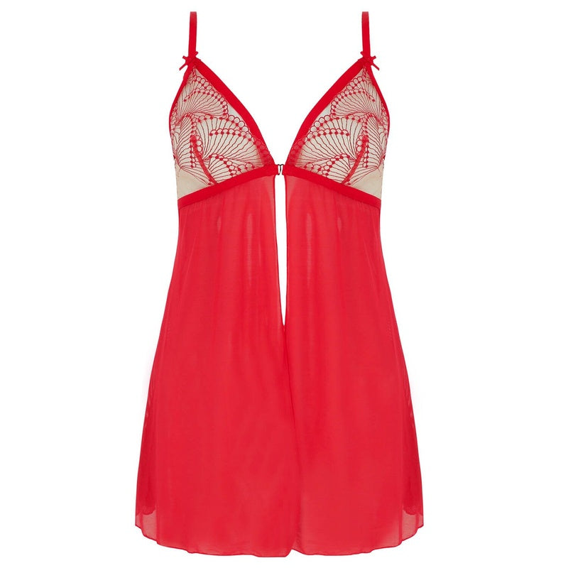 Lingerie Noturna Babydoll com abertura frontal Von Follies Fantastique Graphical Flame