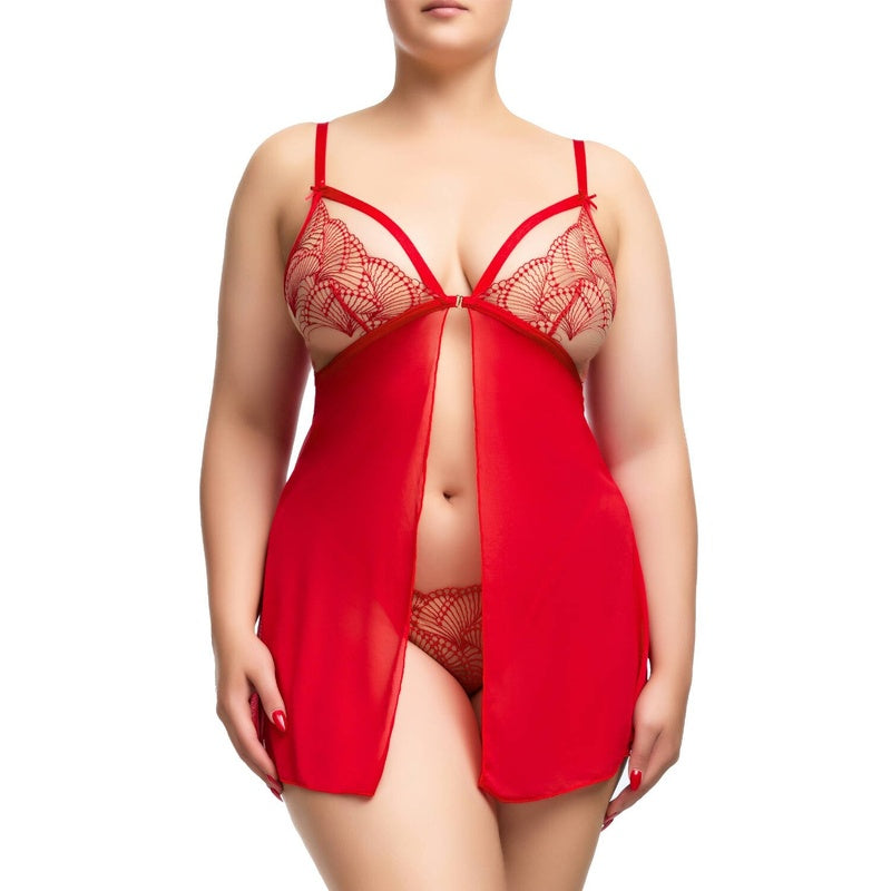 Lingerie Noturna Babydoll com abertura frontal Von Follies Fantastique Graphical Flame