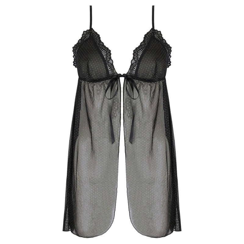 Lingerie Noturna Babydoll Nuit Des Étoiles Noir Ou