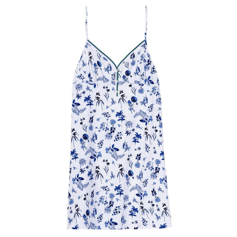Lingerie Noturna Babydoll de algodão Bloom Blue