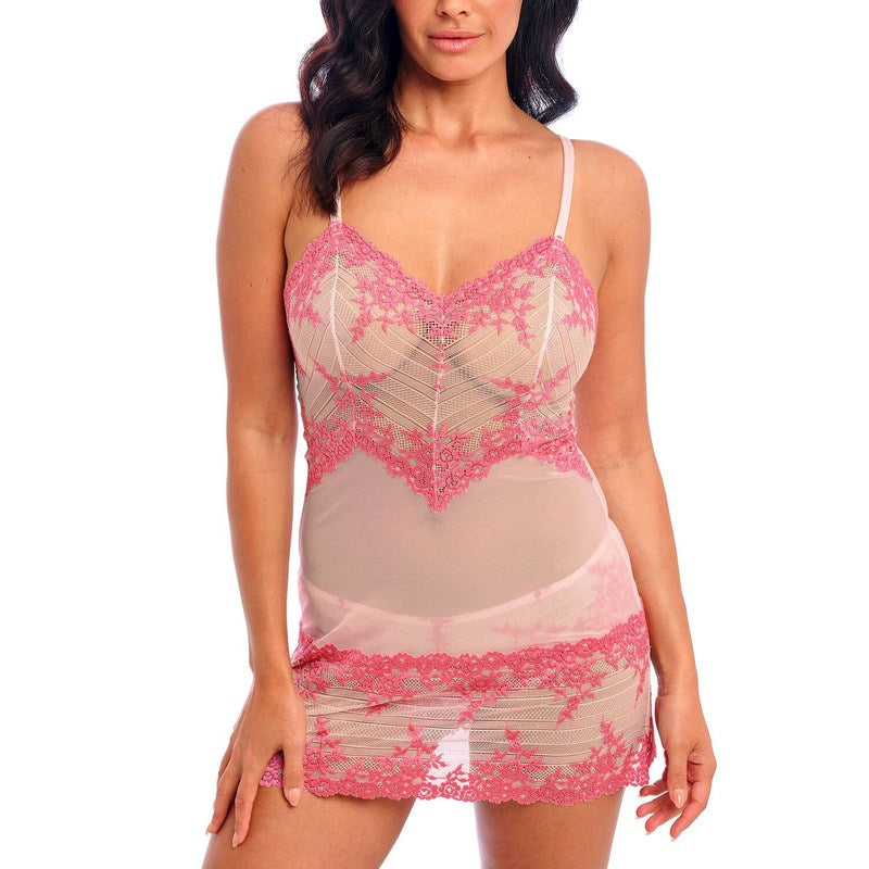 Lingerie Noturna Babydoll Embrace Lace Chateau Rose