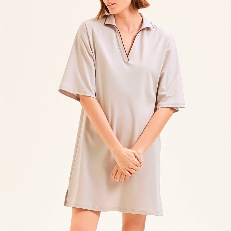Roupão e Peignoir Camisola de algodão manga curta Paola Greige