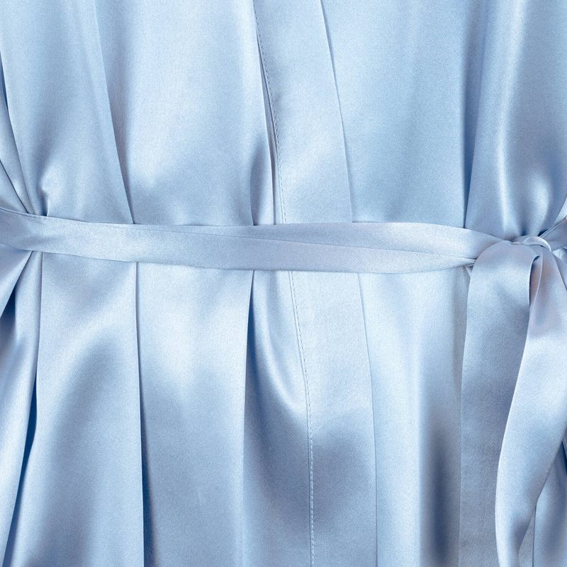 Roupão e Peignoir Negligee de Seda Soie Unie Ciel