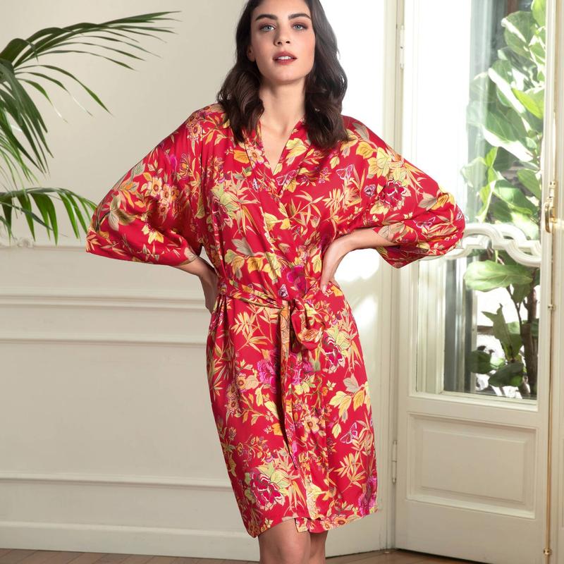 Roupão e Peignoir Negligée Forêt Rubis Santal Rouge