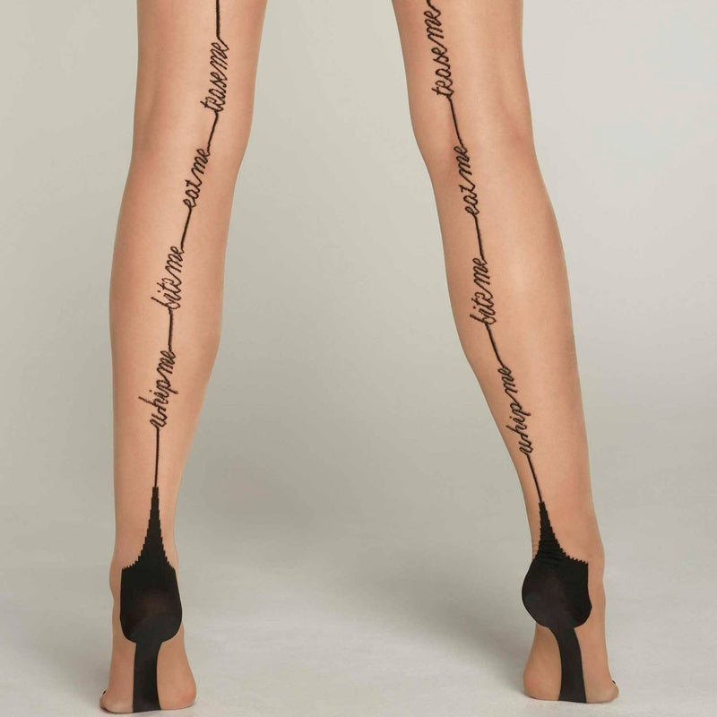 Meia-Calça autofixantes de 15 denier com costura traseira Tease Me Les Bas