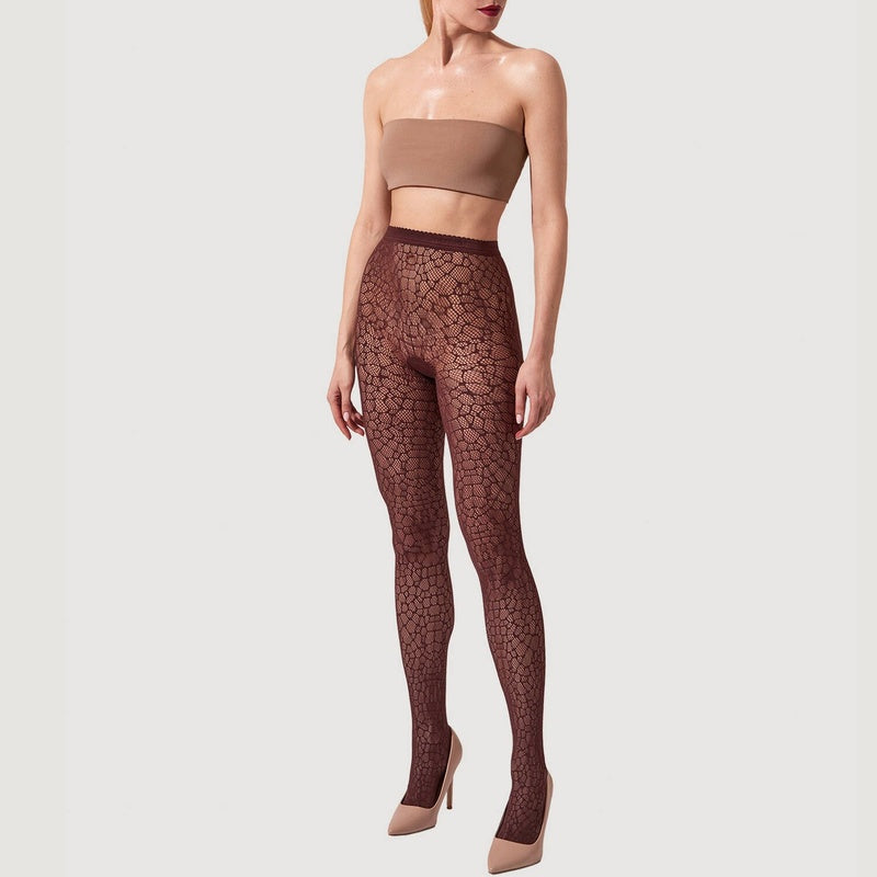 Meia-Calça-calças Reptile Net Mahagony