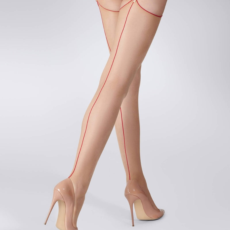 Meia-Calça de nylon 20 denier com costura traseira Les Coquetteries