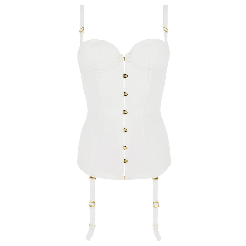 Corset de cetim Mercy Ivory