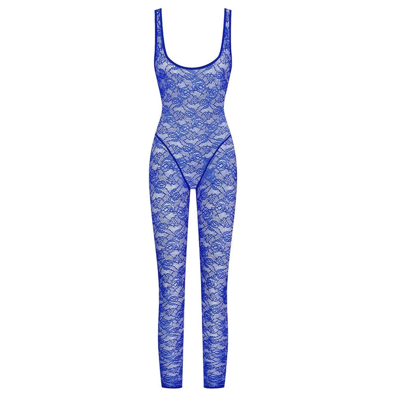 Macacão de Renda Flashback Néon Bleu Fluo
