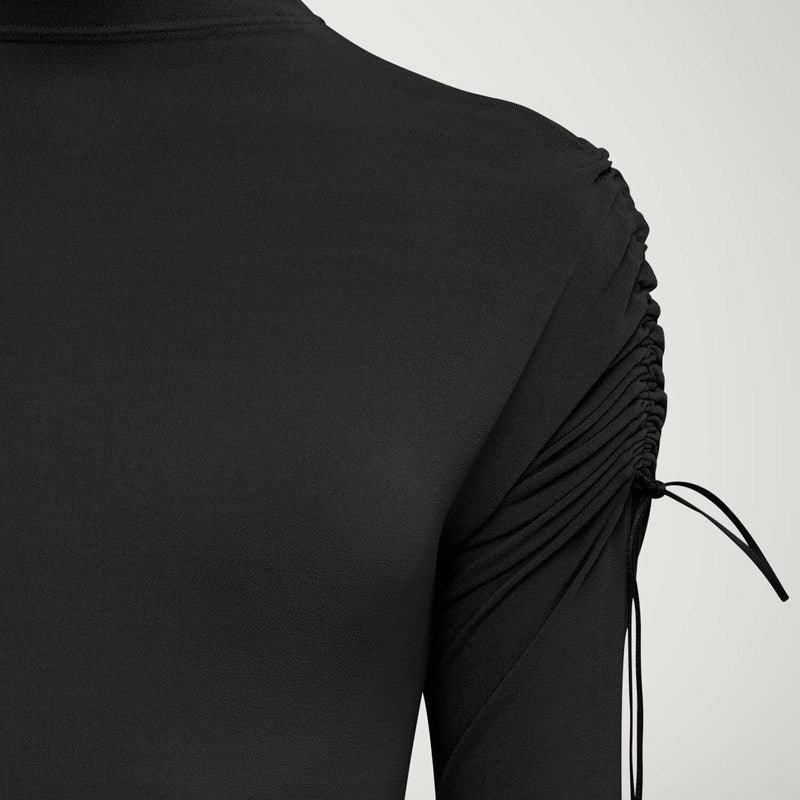 Body manga longa crepe jersey