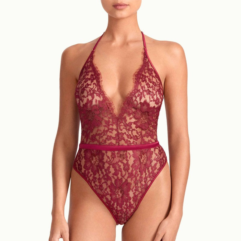 Body aberto em Renda Naraya Borgonha