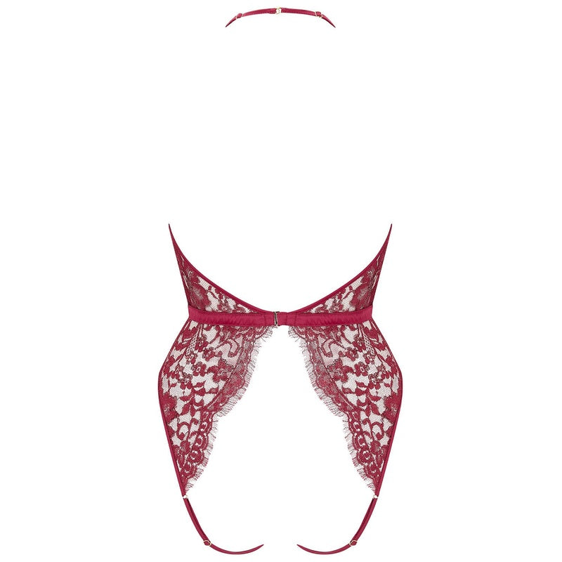 Body aberto em Renda Naraya Borgonha
