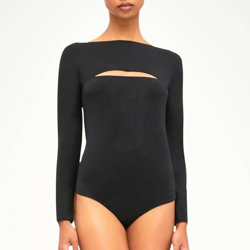 Body de lã Kimono com fenda