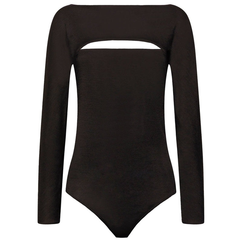 Body de lã Kimono com fenda