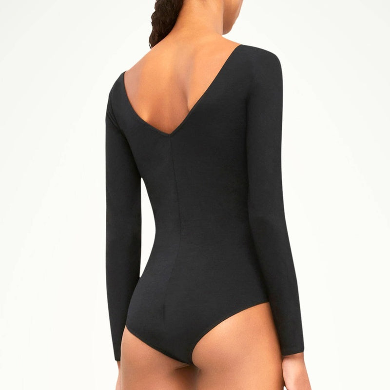 Body de lã Kimono com fenda