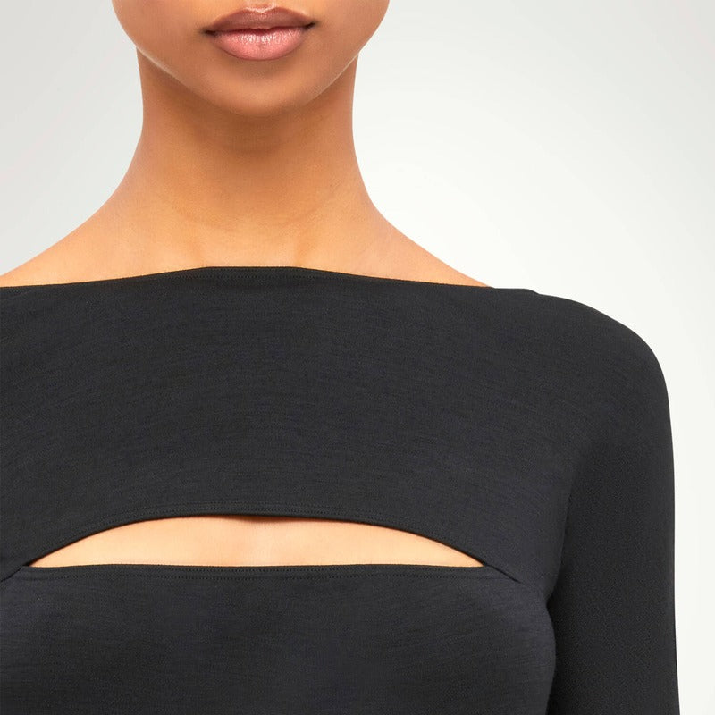 Body de lã Kimono com fenda