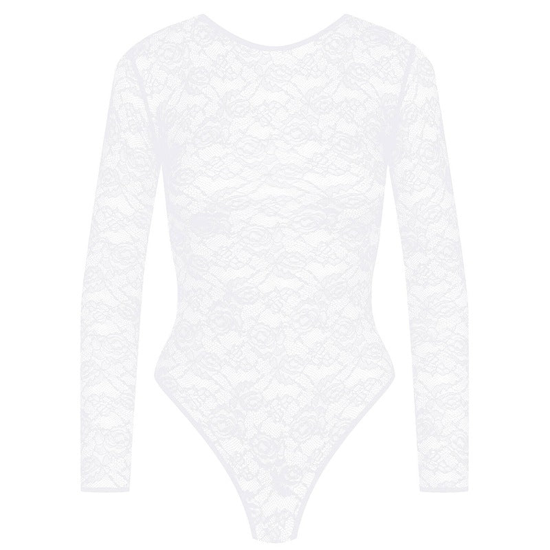 Body Fio Dental de Renda manga comprida Flashback