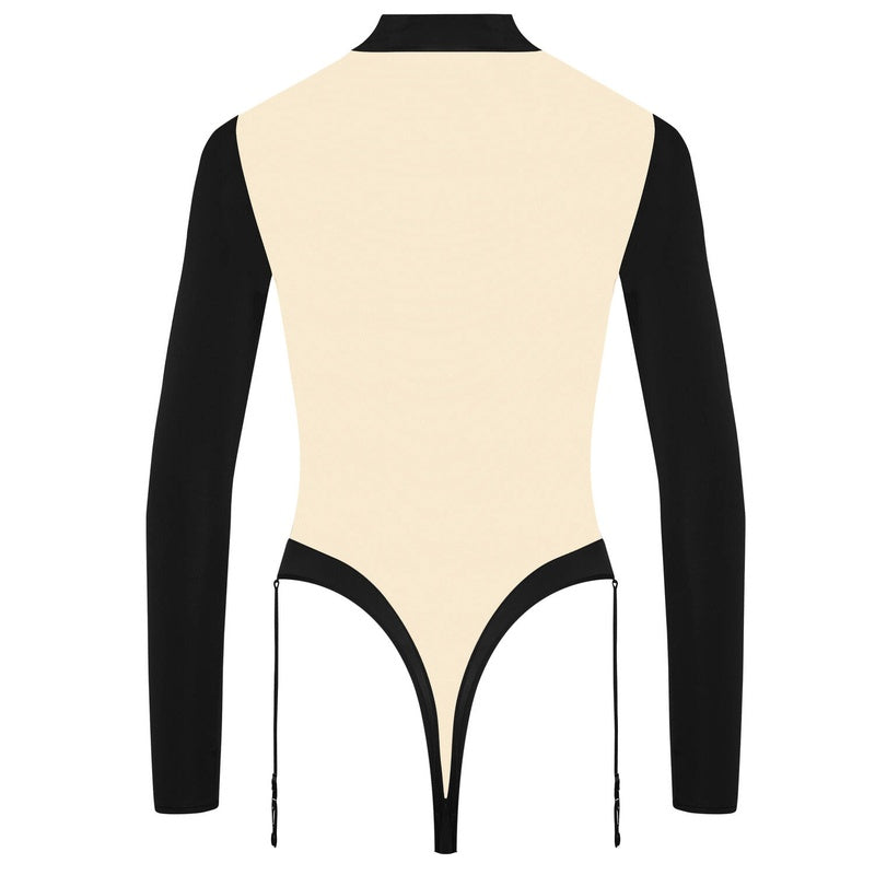 Body Fio Dental com Cinta-Liga Pure Tentation Noir Nude