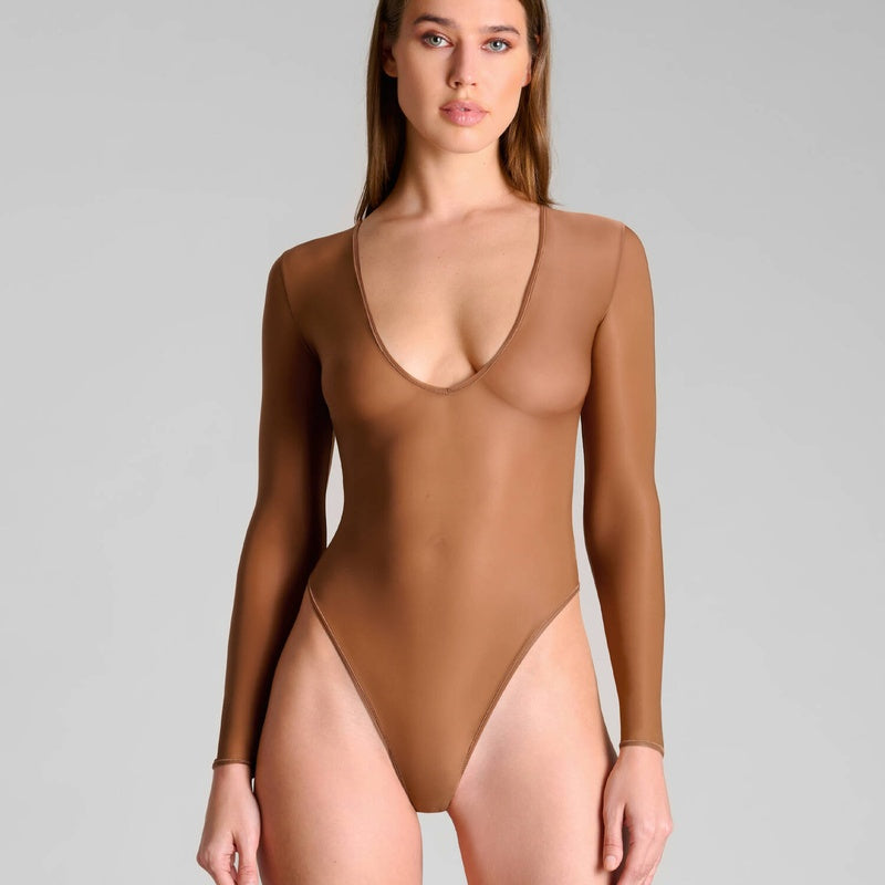 Body Fio Dental manga comprida French Kiss Light Sienna