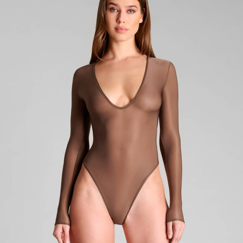 Body Fio Dental manga comprida French Kiss Light Moka