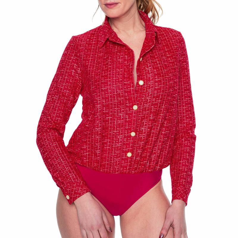 Body manga comprida Tweegy Rouge à Lèvres
