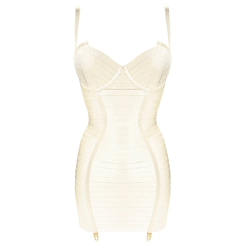 Vestido Cinta-Liga Angela New Signature Cream