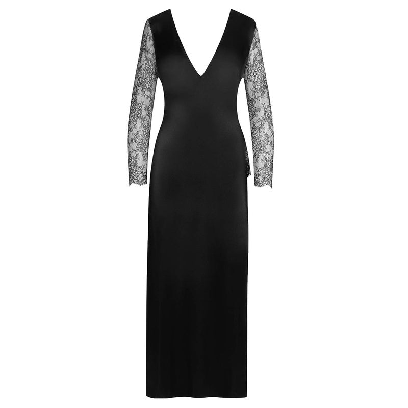 Vestido longo de Seda com fenda Rendez-vous