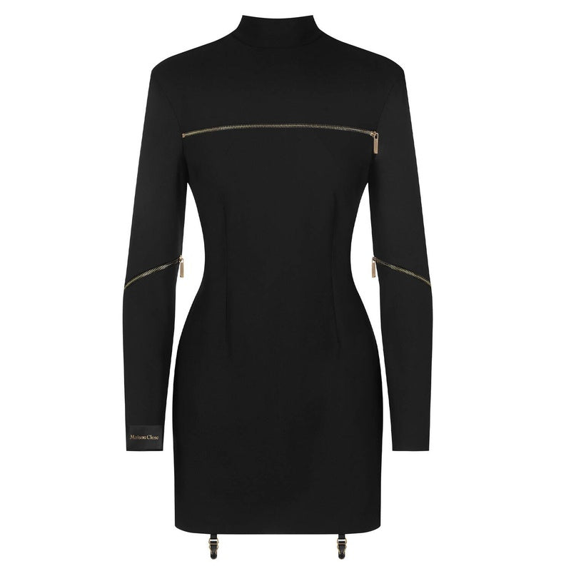 Vestido curto de lã com zíper Le Vestiaire
