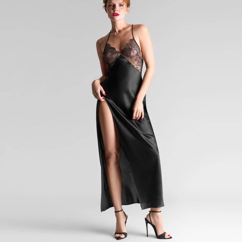 Lingerie Noturna Vestido Rendez-Vous em Seda e Renda