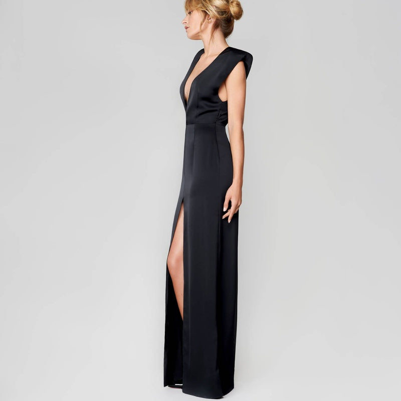 Lingerie Noturna Vestido longo cetim com decote Le Vestiaire
