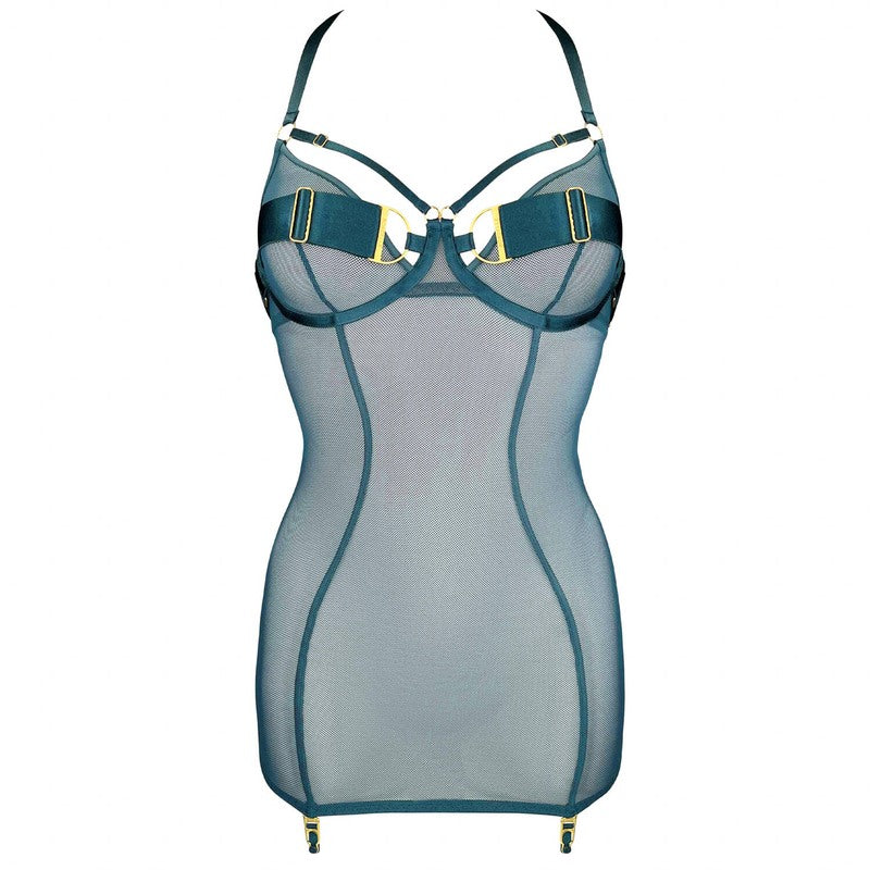 Lingerie Noturna Vestido Cinta-Liga Nara Teal