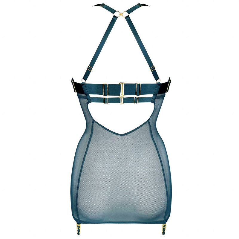 Lingerie Noturna Vestido Cinta-Liga Nara Teal