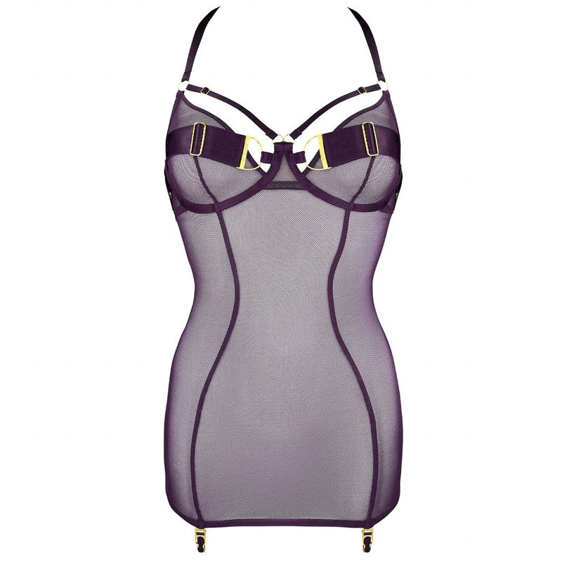 Lingerie Noturna Vestido Cinta-Liga Nara Deep Purple