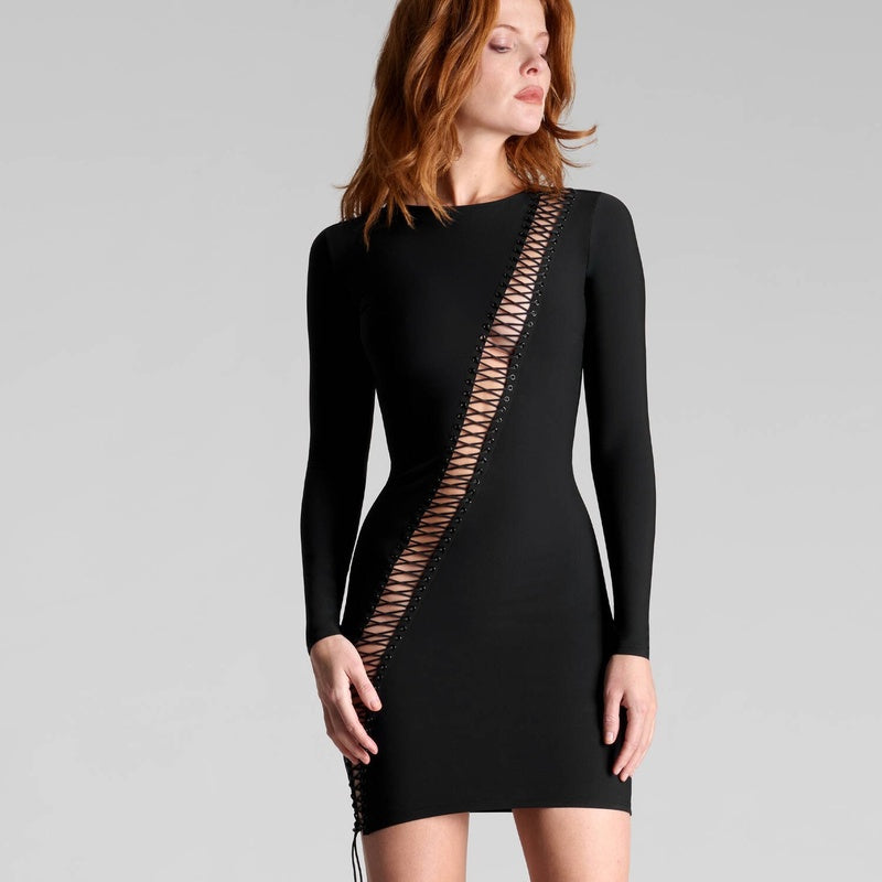 Vestido curto de manga comprida Nuit Infinie