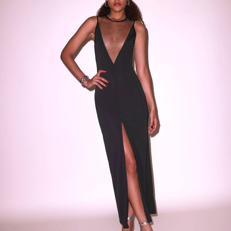 Vestido longo bordado