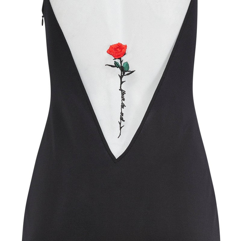Vestido longo bordado