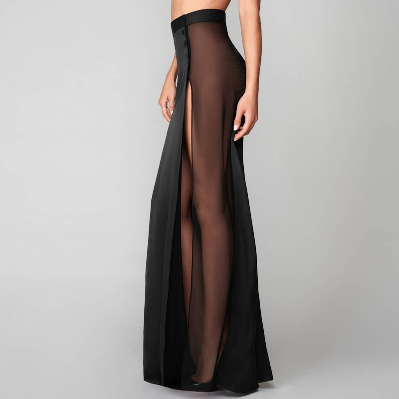 Lingerie Noturna Saia longa de cetim com fenda Le Vestiaire