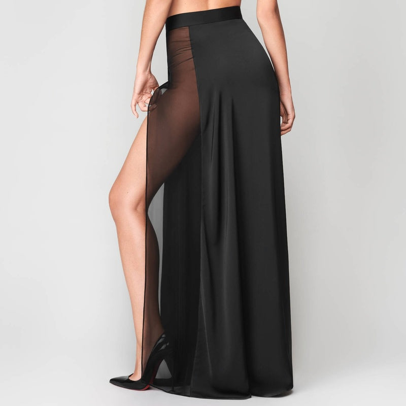 Lingerie Noturna Saia longa de cetim com fenda Le Vestiaire