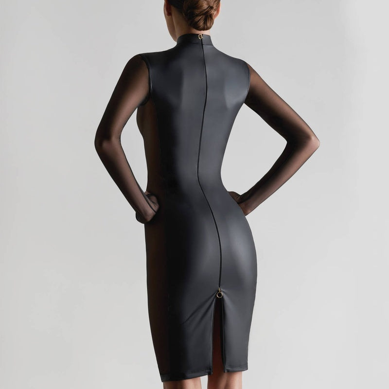 Vestido com abertura mangas compridas Chambre Noire