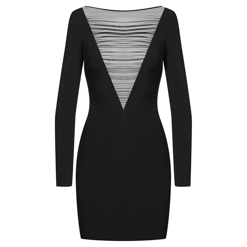 Vestido curto de manga comprida Nuit Fauve