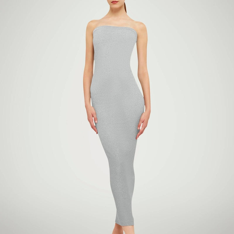 Vestido multiposições Brilho desbotado Brilho prateado