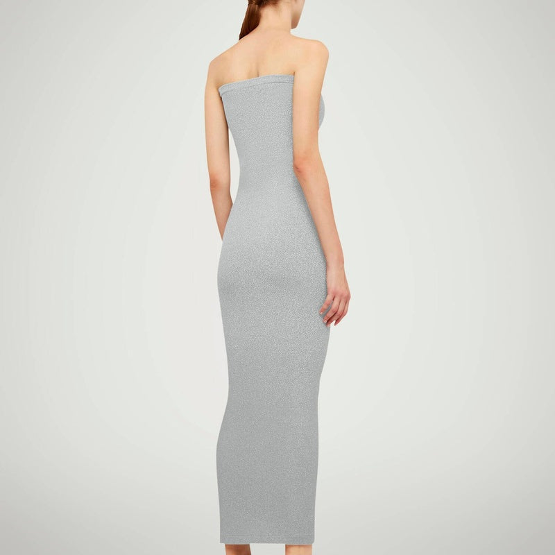Vestido multiposições Brilho desbotado Brilho prateado