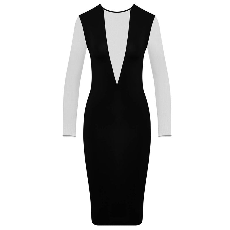 Vestido midi de manga comprida Pure Tentation