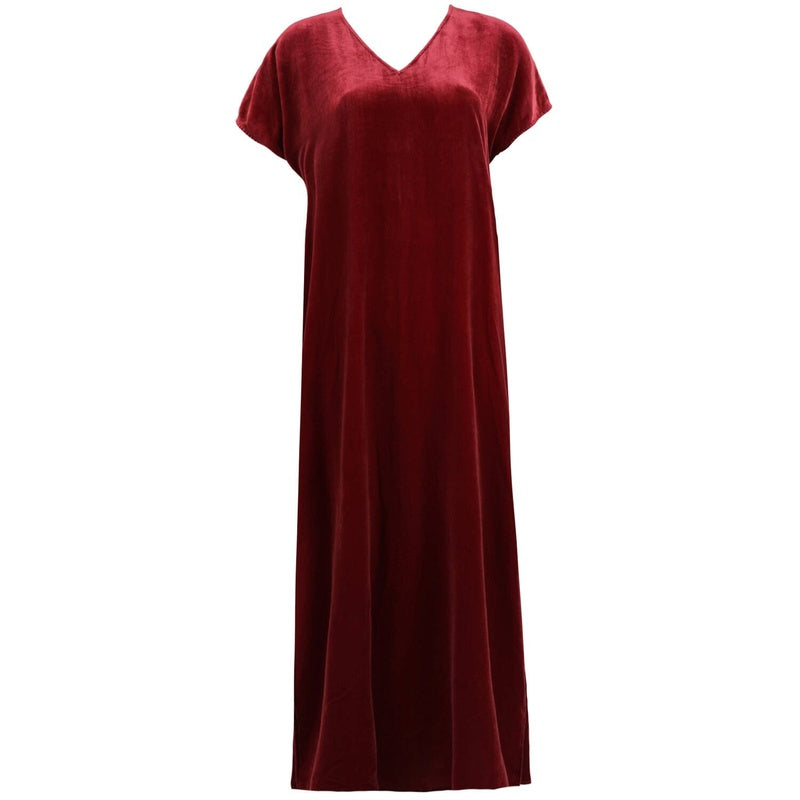 Lingerie Noturna Vestido de Veludo Veludo Borgonha