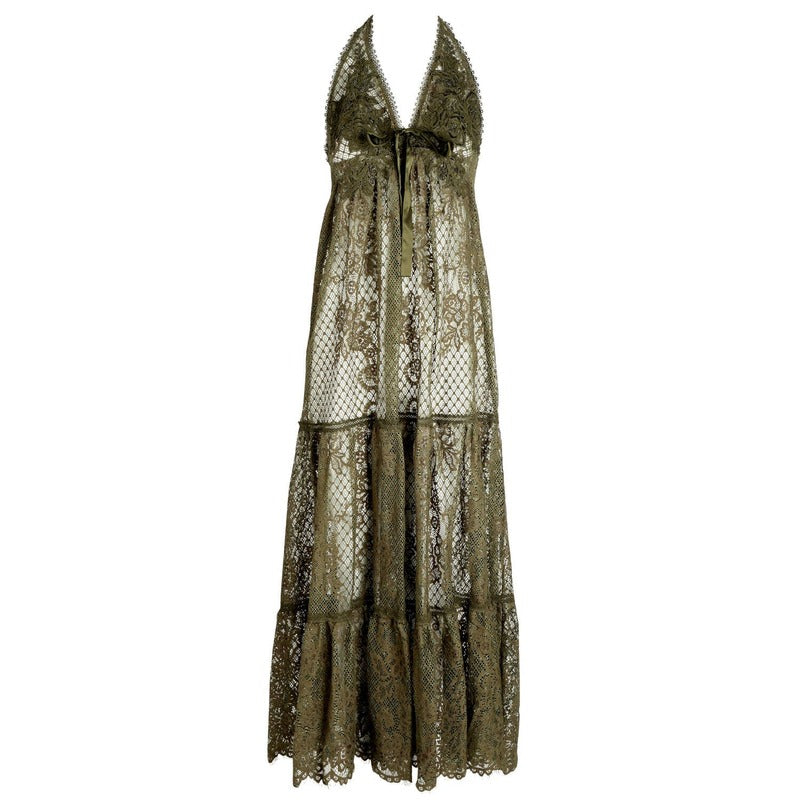 Lingerie Noturna Vestido longo de Renda Talia Bronze