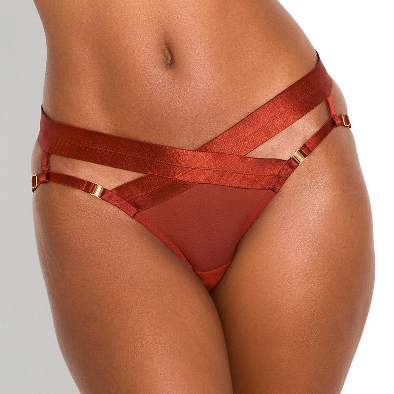 Calcinha Cinta-Liga New Signature Burnt Red